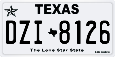 TX license plate DZI8126