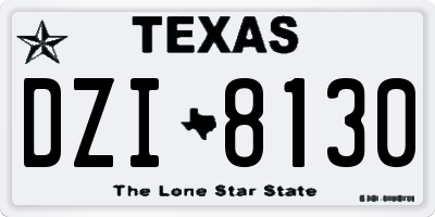 TX license plate DZI8130