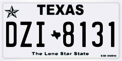TX license plate DZI8131