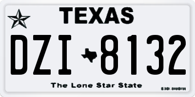 TX license plate DZI8132