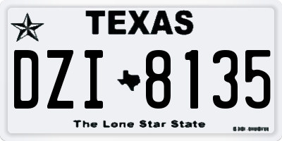TX license plate DZI8135