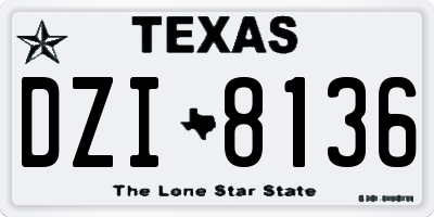 TX license plate DZI8136