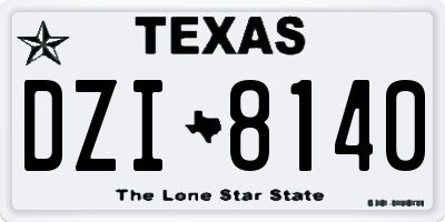 TX license plate DZI8140