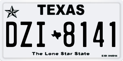 TX license plate DZI8141