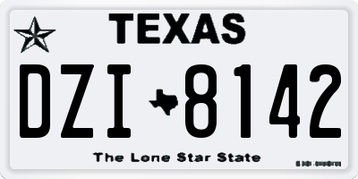 TX license plate DZI8142