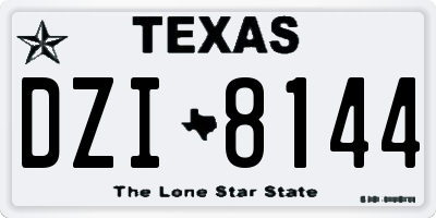 TX license plate DZI8144