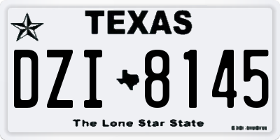 TX license plate DZI8145