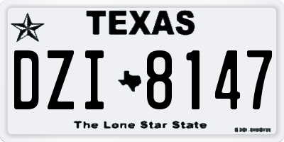 TX license plate DZI8147