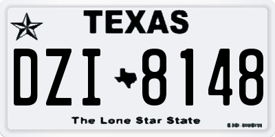 TX license plate DZI8148