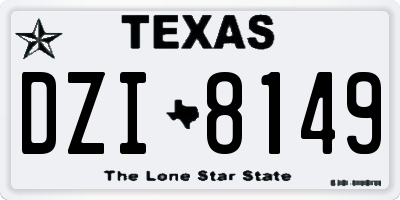 TX license plate DZI8149