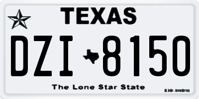 TX license plate DZI8150