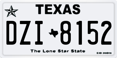 TX license plate DZI8152