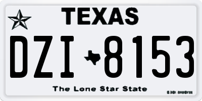 TX license plate DZI8153