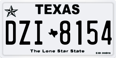 TX license plate DZI8154