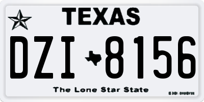 TX license plate DZI8156