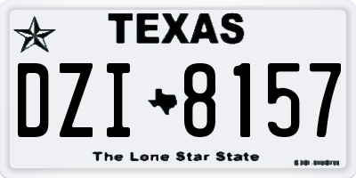 TX license plate DZI8157