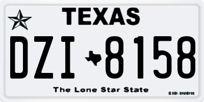 TX license plate DZI8158