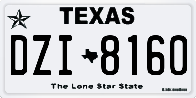 TX license plate DZI8160