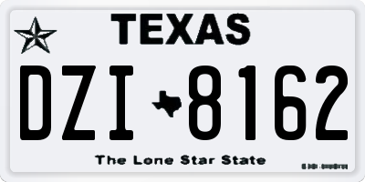TX license plate DZI8162