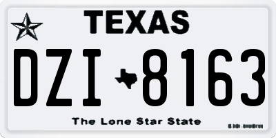 TX license plate DZI8163