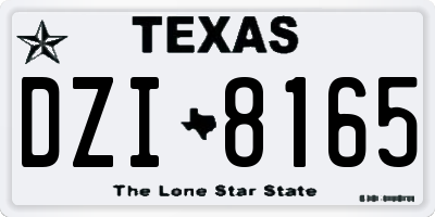 TX license plate DZI8165