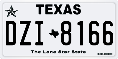 TX license plate DZI8166