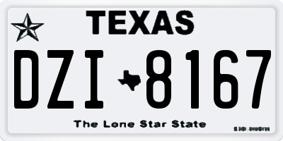 TX license plate DZI8167