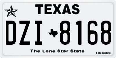 TX license plate DZI8168