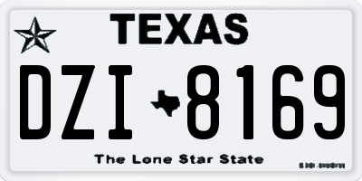 TX license plate DZI8169