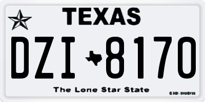 TX license plate DZI8170