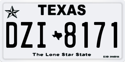 TX license plate DZI8171