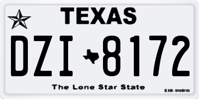 TX license plate DZI8172