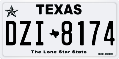 TX license plate DZI8174