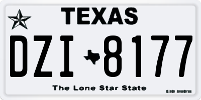 TX license plate DZI8177