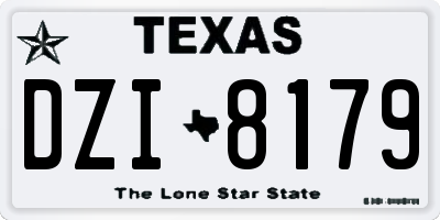 TX license plate DZI8179