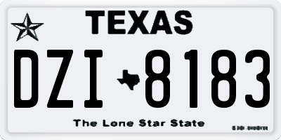 TX license plate DZI8183