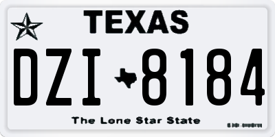 TX license plate DZI8184