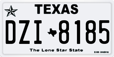 TX license plate DZI8185