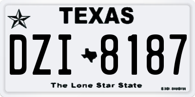 TX license plate DZI8187