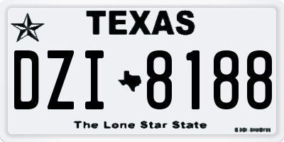 TX license plate DZI8188