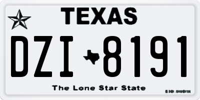TX license plate DZI8191