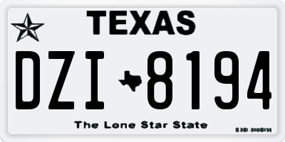 TX license plate DZI8194
