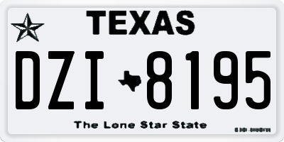 TX license plate DZI8195