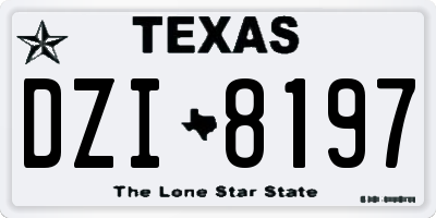TX license plate DZI8197