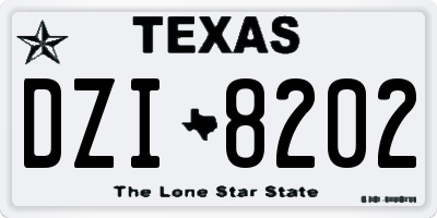 TX license plate DZI8202