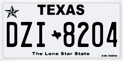 TX license plate DZI8204