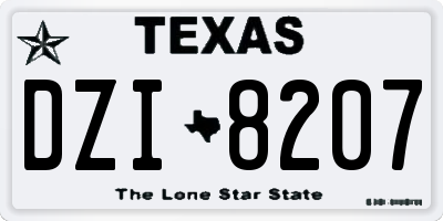 TX license plate DZI8207