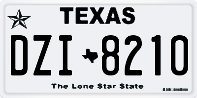 TX license plate DZI8210