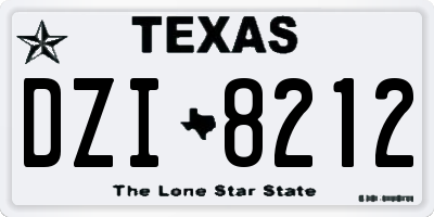 TX license plate DZI8212