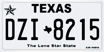 TX license plate DZI8215